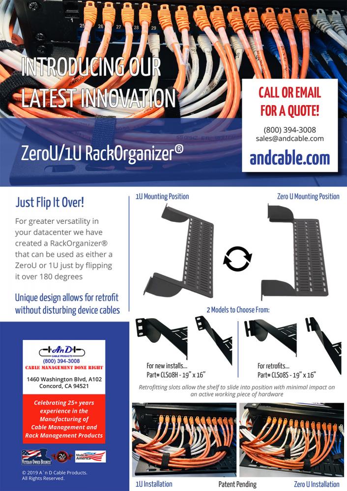 Horizontal Zero U Cable Management Shelf